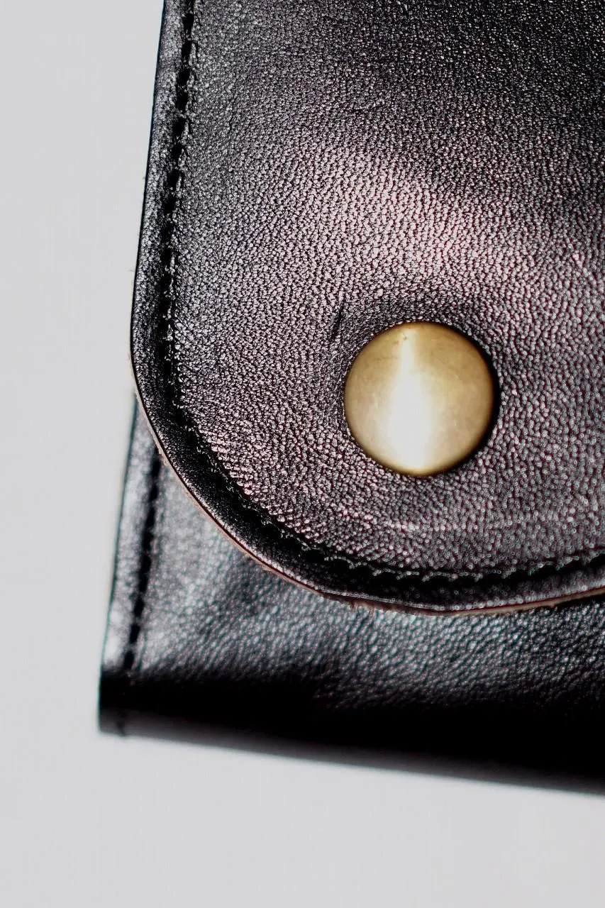 Dapper's (ダッパーズ)　ダブルフラップウォレット　1794　"Horsehide Double Flap Wallet"　ブラック (ブラウンベース)