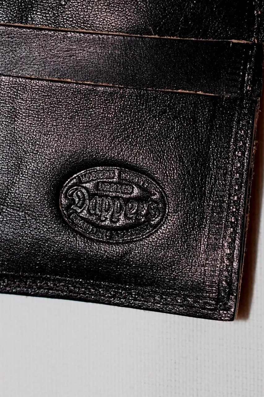 Dapper's (ダッパーズ)　ダブルフラップウォレット　1794　"Horsehide Double Flap Wallet"　ブラック (ブラウンベース)