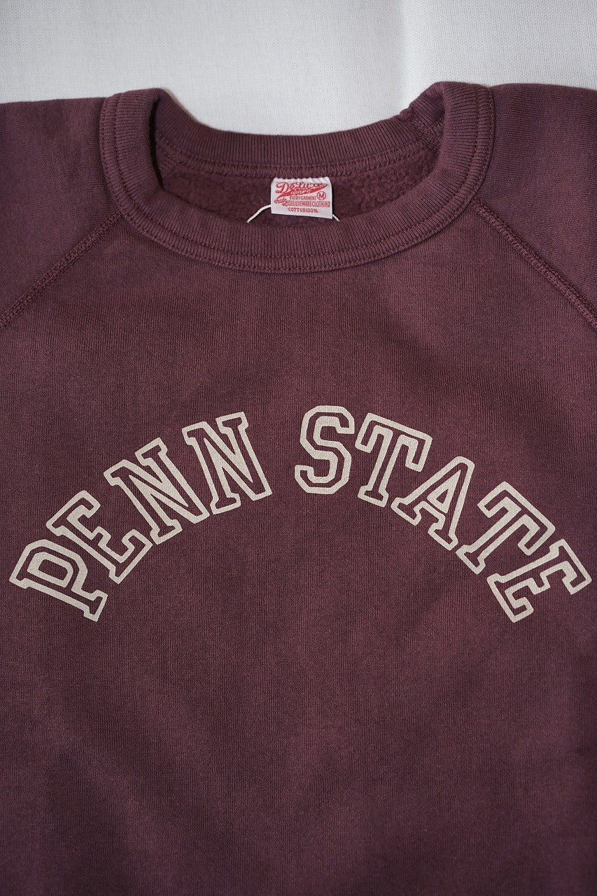 DELUXEWARE (デラックスウエア)　スウェット　S204-07　"PENN STATE"　パープルボルドー
