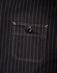 SUGAR CANE (シュガーケーン)　ブラックウォバッシュ・ワークシャツ　SC29585　"8.5oz. BLACK WABASH STRIPE WORK SHIRT"　ブラック