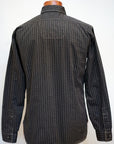 SUGAR CANE (シュガーケーン)　ブラックウォバッシュ・ワークシャツ　SC29585　"8.5oz. BLACK WABASH STRIPE WORK SHIRT"　ブラック