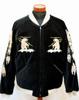 TAILOR TOYO (テーラー東洋)　リバーシブル別珍スカジャン　TT15792　ブラック "POLAR BEAR" × オレンジ/オフ "ALASKA MAP"