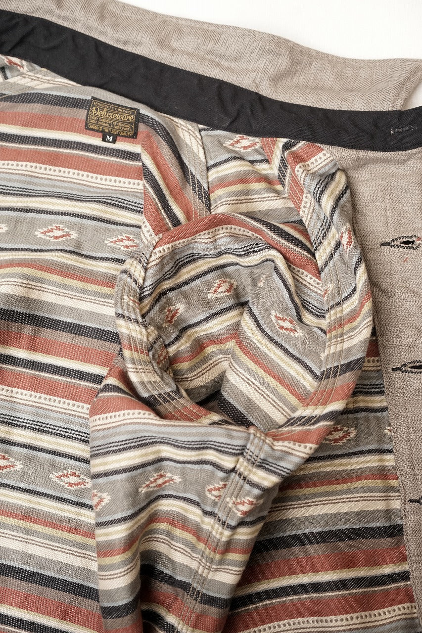 DELUXE WARE (デラックスウエア)　ネルシャツ　7649C　"40S NATIVE BORDER"　グレー