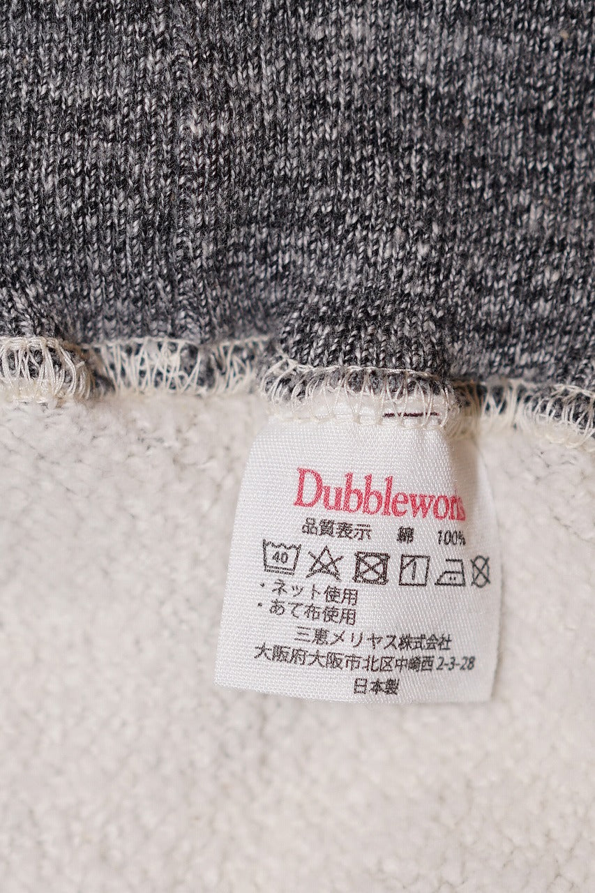 DUBBLE WORKS (ダブルワークス)　吊編み後付けパーカー　86018　"LOOP WHEEL AFTER HOOD SWEATSHIRT"　ヘザーチャコール