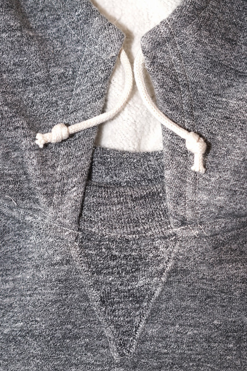 DUBBLE WORKS (ダブルワークス)　吊編み後付けパーカー　86018　"LOOP WHEEL AFTER HOOD SWEATSHIRT"　ヘザーチャコール