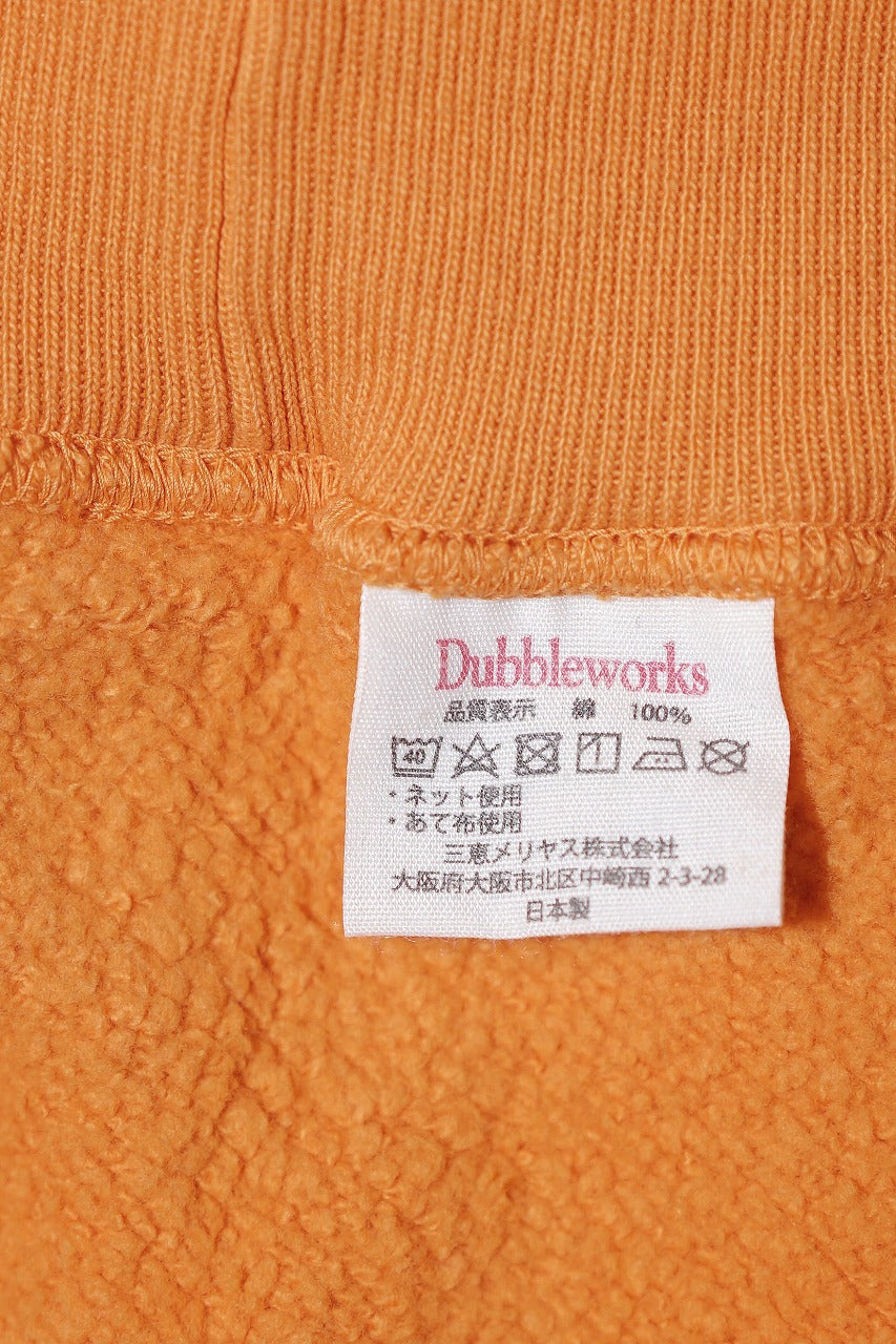 DUBBLE WORKS (ダブルワークス)　吊編み後付けパーカー　86018　"LOOP WHEEL AFTER HOOD SWEATSHIRT"　フェードオレンジ