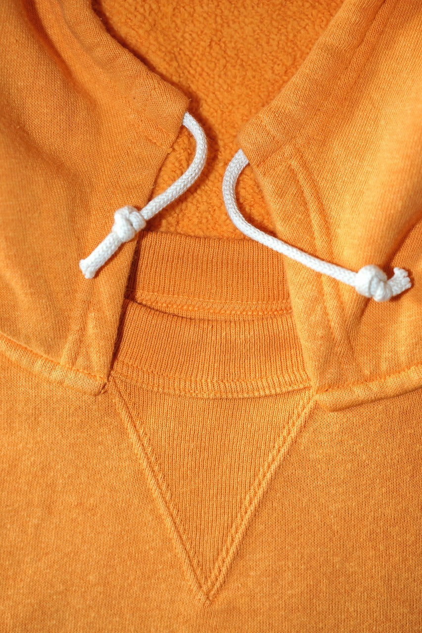 DUBBLE WORKS (ダブルワークス)　吊編み後付けパーカー　86018　"LOOP WHEEL AFTER HOOD SWEATSHIRT"　フェードオレンジ