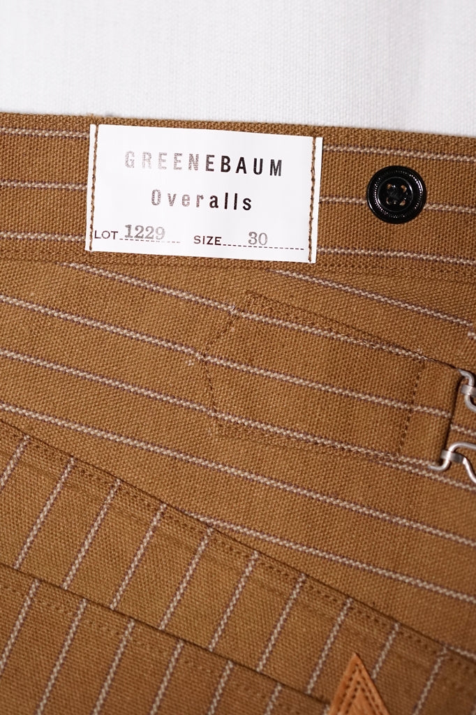 WARE HOUSE (ウエアハウス)　ブラウンダックパンツ　1229　"1900 4POCKET HEAVY LEATHER BOUND OVERALL"　ダックストライプ・ノンウォッシュ