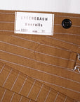 WARE HOUSE (ウエアハウス)　ブラウンダックパンツ　1229　"1900 4POCKET HEAVY LEATHER BOUND OVERALL"　ダックストライプ・ノンウォッシュ