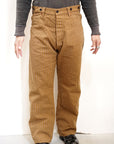 WARE HOUSE (ウエアハウス)　ブラウンダックパンツ　1229　"1900 4POCKET HEAVY LEATHER BOUND OVERALL"　ダックストライプ・ノンウォッシュ