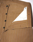 WARE HOUSE (ウエアハウス)　ブラウンダックパンツ　1229　"1900 4POCKET HEAVY LEATHER BOUND OVERALL"　ダックストライプ・ノンウォッシュ
