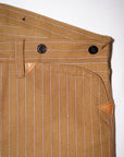 WARE HOUSE (ウエアハウス)　ブラウンダックパンツ　1229　"1900 4POCKET HEAVY LEATHER BOUND OVERALL"　ダックストライプ・ノンウォッシュ
