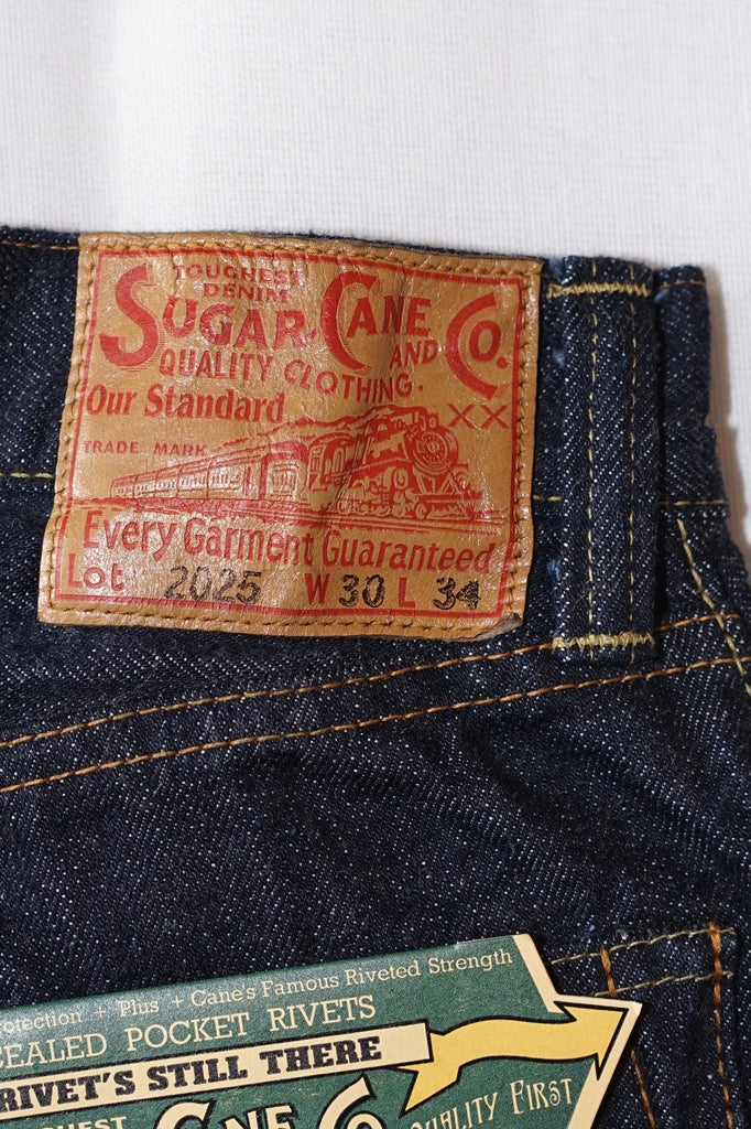 SUGAR CANE (シュガーケーン)　ジーンズ　SC42025　"13oz. DENIM WAIST OVERALLS 2025 MODEL (WIDE LEG)"　インディゴ・ワンウォッシュ