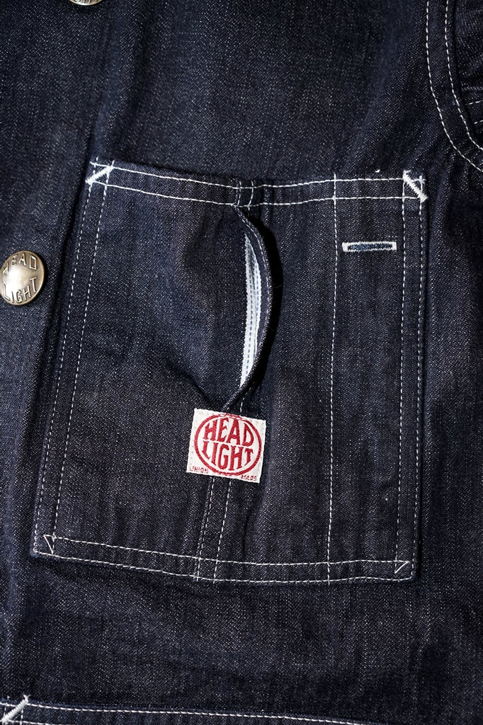 HEAD LIGHT (ヘッドライト)　デニム・ワークコート　HD15844　"9.5oz. SPECIAL WEAVE DENIM DOUBLE BREASTED COAT"　ワンウォッシュ