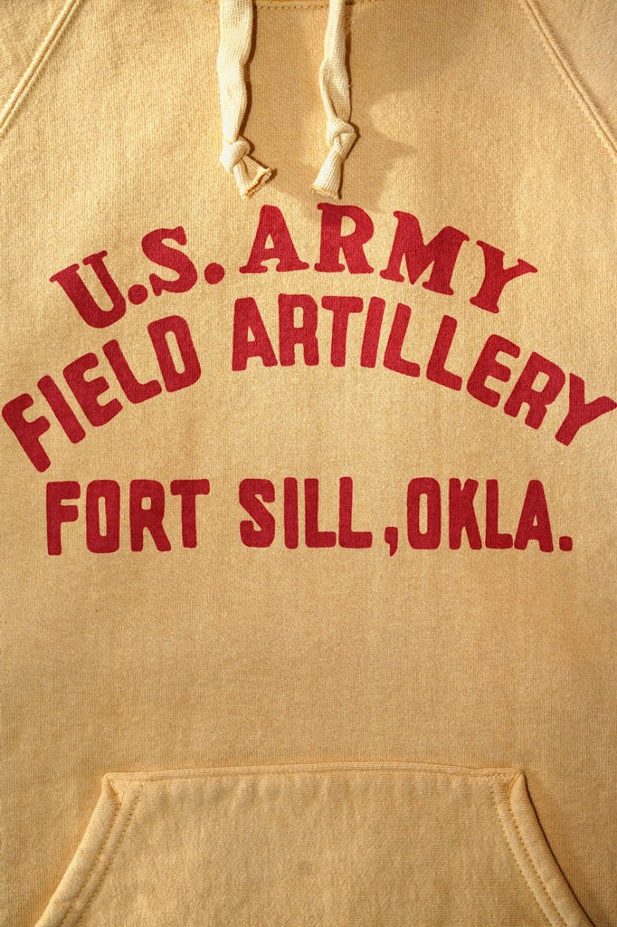 DELUXEWARE (デラックスウエア)　スウェットパーカー　LPL-08　"US.ARMY"　FRT.イエロー