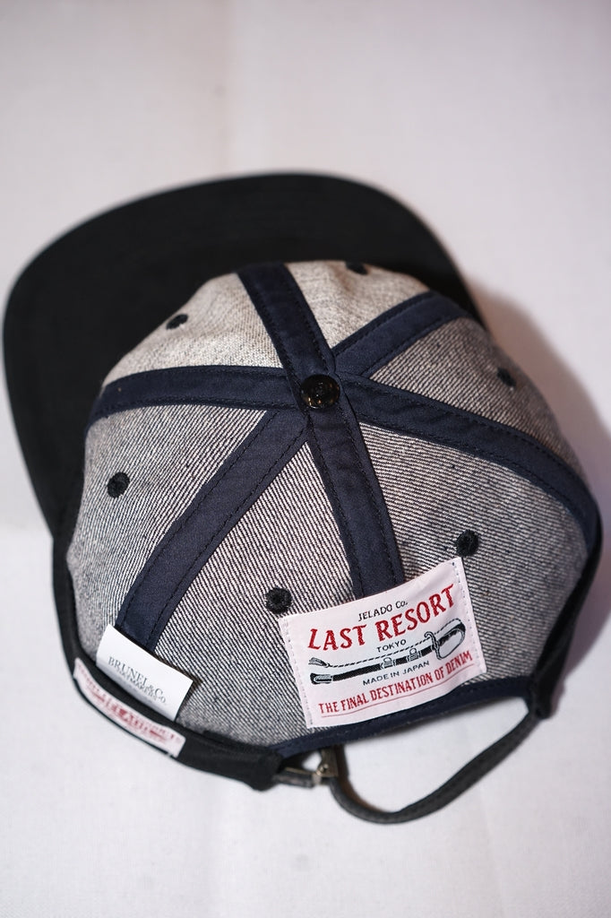 JELADO × BRUNEL＆Co.HATMAKERS　ベースボールキャップ　AB21750　"B.B.CAP"　インディゴ×ブラック