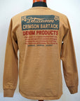 DELUXEWARE (デラックスウエア)　長袖Tシャツ　BRGX-264　"CRIMSON BARTACK"　オールドゴールド