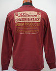 DELUXEWARE (デラックスウエア)　長袖Tシャツ　BRGX-264　"CRIMSON BARTACK"　クリムゾンレッド