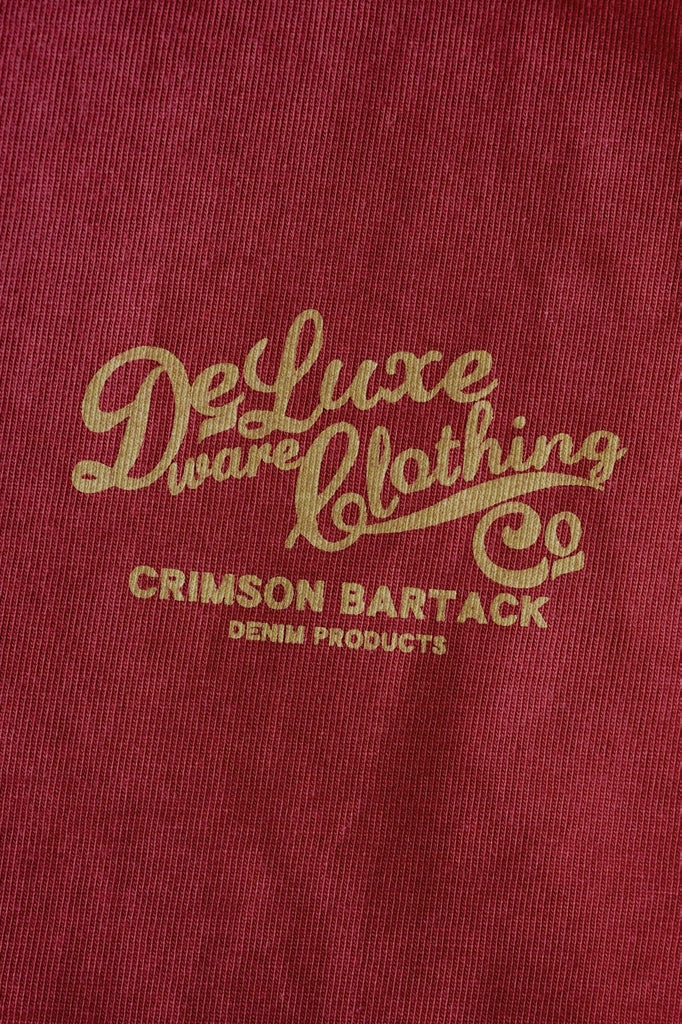 DELUXEWARE (デラックスウエア)　長袖Tシャツ　BRGX-264　"CRIMSON BARTACK"　クリムゾンレッド
