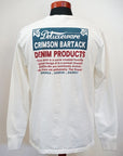 DELUXEWARE (デラックスウエア)　長袖Tシャツ　BRGX-264　"CRIMSON BARTACK"　ホワイト