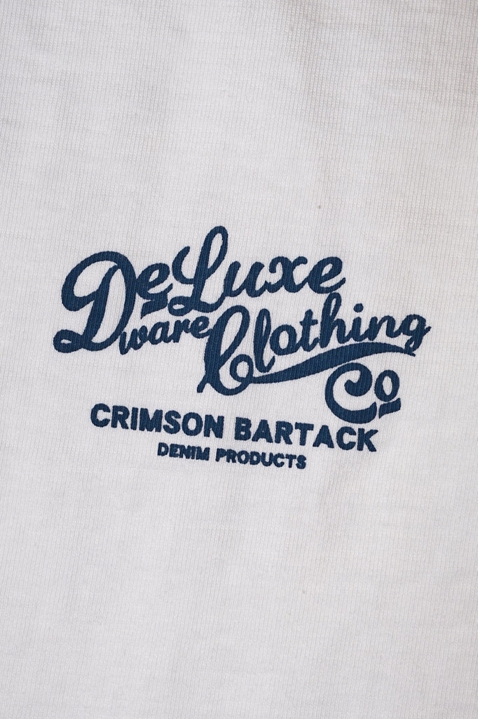DELUXEWARE (デラックスウエア)　長袖Tシャツ　BRGX-264　"CRIMSON BARTACK"　ホワイト