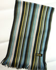Dapper's (ダッパーズ)　アクリル・マフラー　1816　"Russell Knitting Woolen Scarf by V.FRAAS"　オリーブ・ミックス (ランダムチックストライプ)