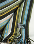 Dapper's (ダッパーズ)　アクリル・マフラー　1816　"Russell Knitting Woolen Scarf by V.FRAAS"　オリーブ・ミックス (ランダムチックストライプ)