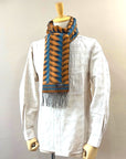 Dapper's (ダッパーズ)　カシミンク・マフラー　1815　"Cashmink Scarf by V.FRAAS"　オレンジ/ブルー (リーフウェーブ)