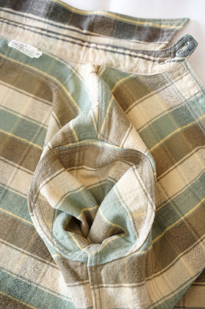 WARE HOUSE (ウエアハウス)　ネルシャツ　3022　"FLANNEL SHIRTS WITH CHINSTRAP"　H柄ベージュ・ワンウォッシュ