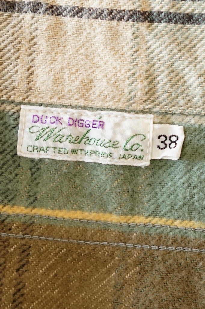 WARE HOUSE (ウエアハウス)　ネルシャツ　3022　"FLANNEL SHIRTS WITH CHINSTRAP"　H柄ベージュ・ワンウォッシュ