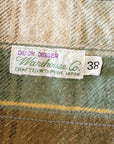 WARE HOUSE (ウエアハウス)　ネルシャツ　3022　"FLANNEL SHIRTS WITH CHINSTRAP"　H柄ベージュ・ワンウォッシュ