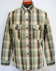 WARE HOUSE (ウエアハウス)　ネルシャツ　3022　"FLANNEL SHIRTS WITH CHINSTRAP"　H柄ベージュ・ワンウォッシュ