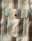 WARE HOUSE (ウエアハウス)　ネルシャツ　3022　"FLANNEL SHIRTS WITH CHINSTRAP"　H柄ベージュ・ワンウォッシュ