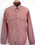 SUGAR CANE (シュガーケーン)　レッドシャンブレー・ワークシャツ　SC29682　"RED CHAMBRAY WORK SHIRT"　レッド・ワンウォッシュ