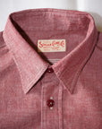 SUGAR CANE (シュガーケーン)　レッドシャンブレー・ワークシャツ　SC29682　"RED CHAMBRAY WORK SHIRT"　レッド・ワンウォッシュ