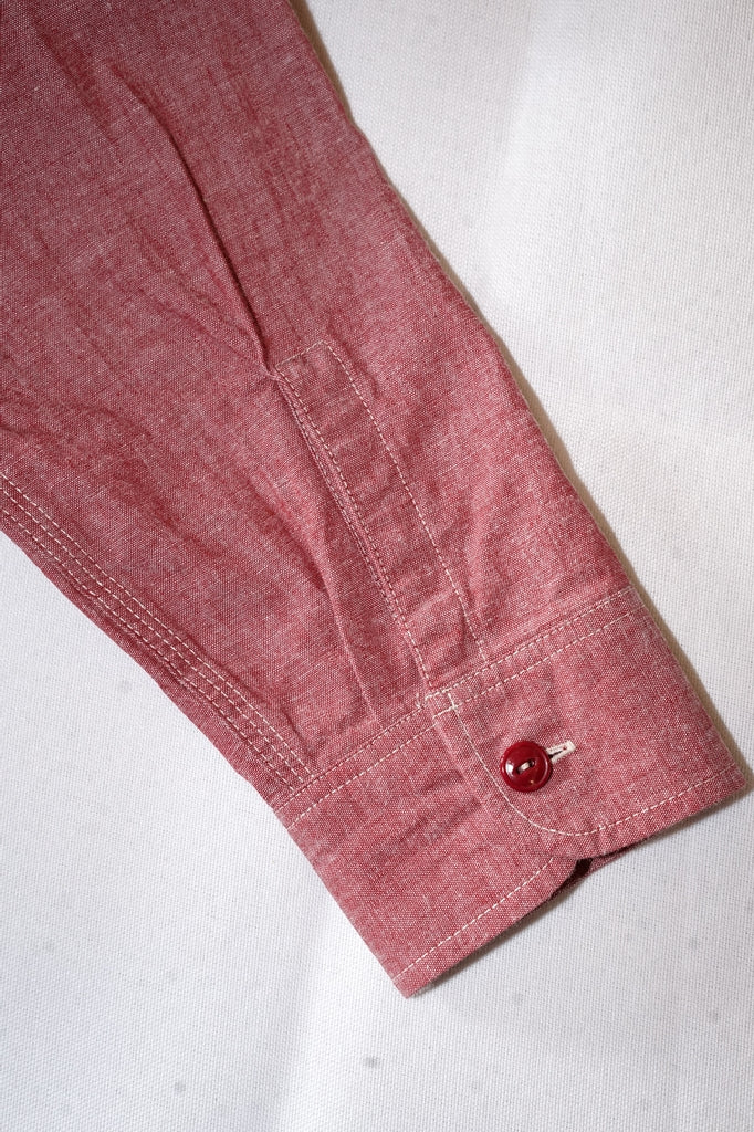 SUGAR CANE (シュガーケーン)　レッドシャンブレー・ワークシャツ　SC29682　"RED CHAMBRAY WORK SHIRT"　レッド・ワンウォッシュ