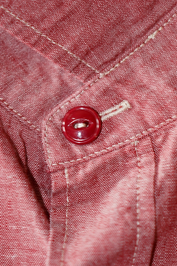 SUGAR CANE (シュガーケーン)　レッドシャンブレー・ワークシャツ　SC29682　"RED CHAMBRAY WORK SHIRT"　レッド・ワンウォッシュ