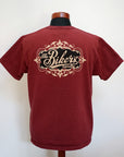 DELUXEWARE (デラックスウエア)　半袖Tシャツ　DXTS-2602　"THE BIKERS"　クリムゾンレッド