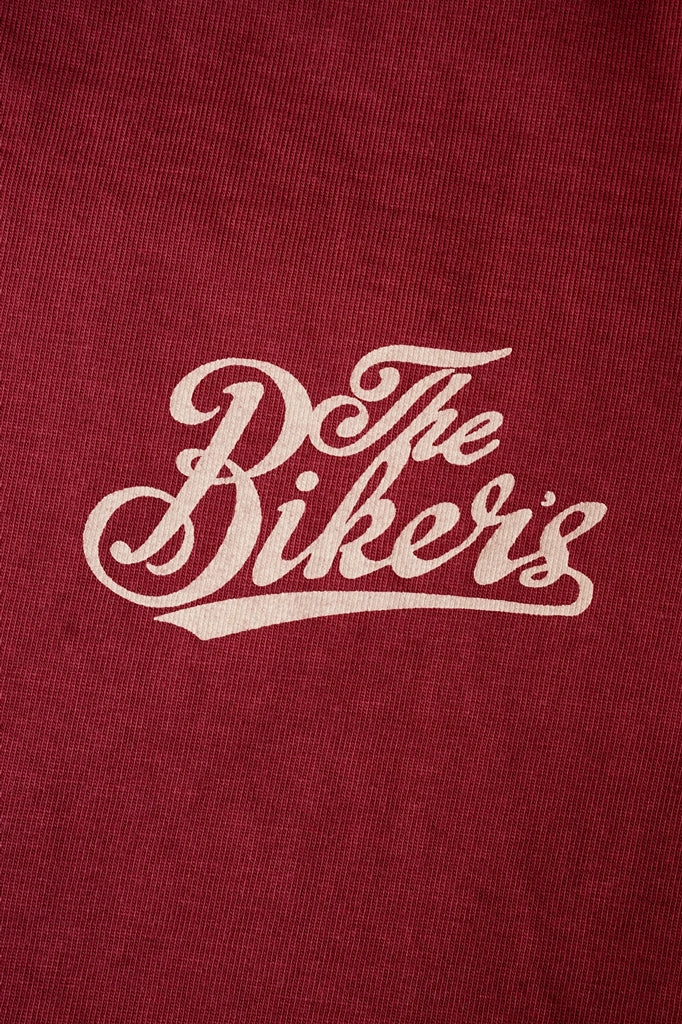 DELUXEWARE (デラックスウエア)　半袖Tシャツ　DXTS-2602　"THE BIKERS"　クリムゾンレッド