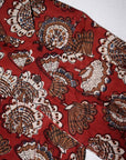 ADJUSTABLE COSTUME (アジャスタブルコスチューム)　長袖オープンカラーシャツ　AS-191　"ORIGINAL BAGRU PRINT OPEN COLLAR SHIRT"　ワイン