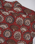 ADJUSTABLE COSTUME (アジャスタブルコスチューム)　長袖オープンカラーシャツ　AS-191　"ORIGINAL BAGRU PRINT OPEN COLLAR SHIRT"　ワイン