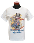 Pherrow's (フェローズ)　半袖Tシャツ　26S-PT8　"Violent Violet Volante"　ホワイト