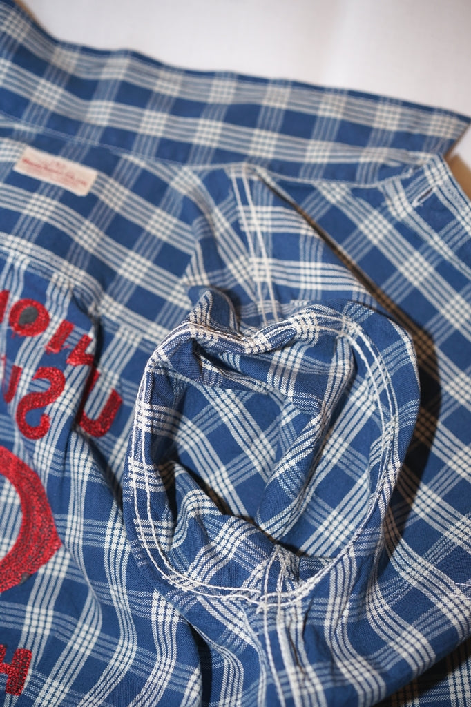 UNION SUPPLY (ユニオンサプライ)　パラカジャケット　US15902　"PALAKACHECK SHIRT BLOUSE"　ネイビー・ワンウォッシュ