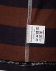 WARE HOUSE (ウエアハウス)　7分袖2インチボーダーTシャツ　4051　スミクロ×ブラウン