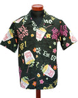 DUKE KAHANAMOKU (デューク・カハナモク)　半袖ハワイアンシャツ　DK39640　"SUCK EM UP!"　ブラック