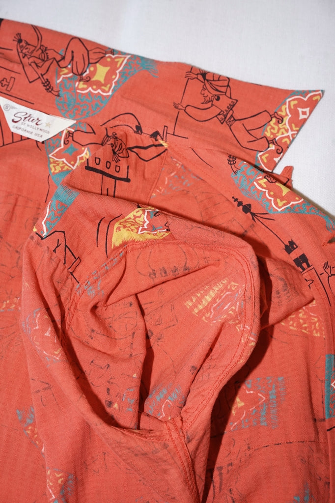 STAR OF HOLLYWOOD (スターオブハリウッド)　半袖オープンシャツ　SH39716　"MAGIC CARPET"　レッド