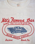 WARE HOUSE (ウエアハウス)　7分袖ベースボールTシャツ　4800　"MAC’S FAMOUS BAR"　クリーム×ネイビー