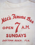 WARE HOUSE (ウエアハウス)　7分袖ベースボールTシャツ　4800　"MAC’S FAMOUS BAR"　クリーム×ネイビー