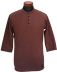 DALEE'S (ダリーズ)　6分袖ヘンリーネックTシャツ　"Rail Nit.E (レイルニット.E)"　...1920s RAIL ROAD KNIT　RDS.レッド