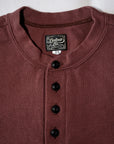 DALEE'S (ダリーズ)　6分袖ヘンリーネックTシャツ　"Rail Nit.E (レイルニット.E)"　...1920s RAIL ROAD KNIT　RDS.レッド